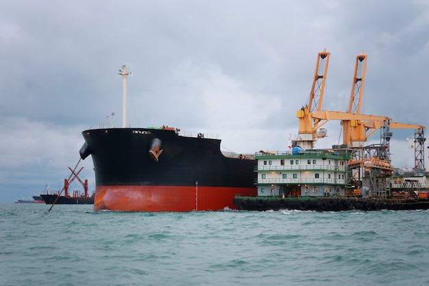 cargo ship in the sea.