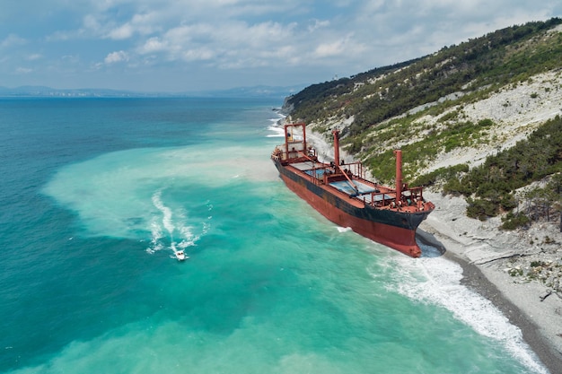 Cargo ship stranded