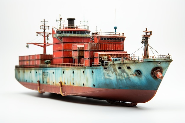 Cargo Ship on a Transparent Background AI