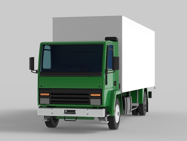 Грузовой фургон Доставка Изолированная 3d иллюстрация