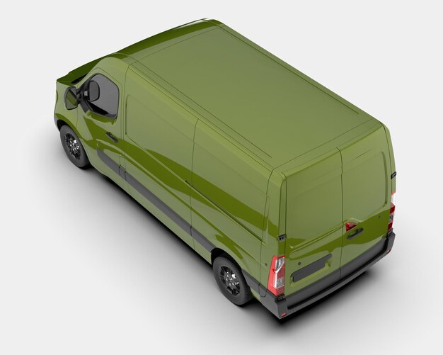 Cargo van isolated on background 3d rendering illustration