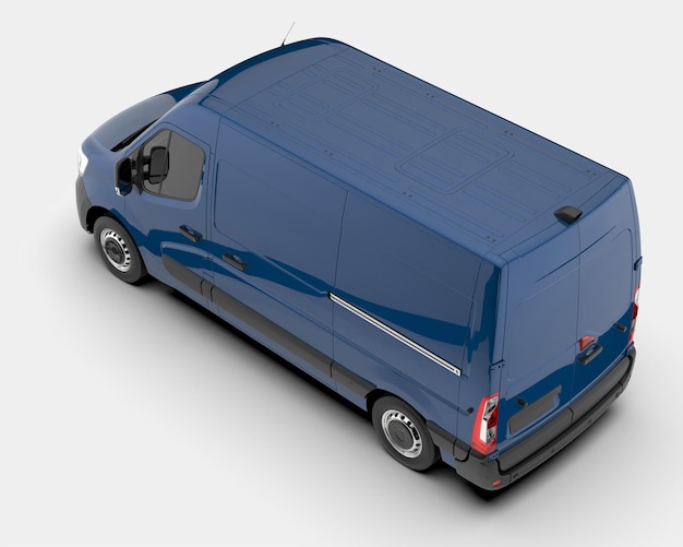 Cargo van isolated on background 3d rendering illustration