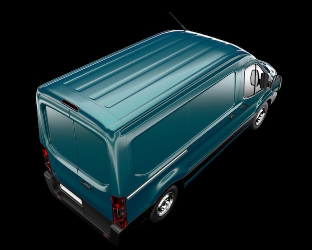 Cargo van isolated on background 3d rendering illustration