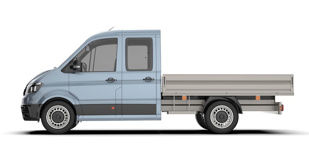 Cargo van isolated on background 3d rendering illustration