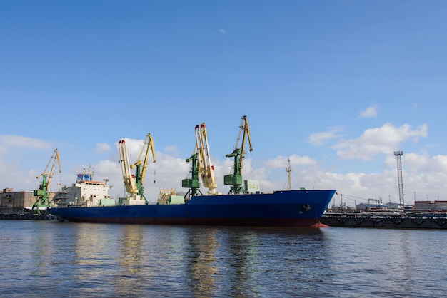 Cargo vessel moored