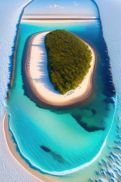 Caribbean beach drone view wallpaper or background ai illustration generated