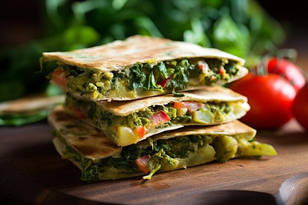 Caribbean Callaloo Veggie Quesadilla