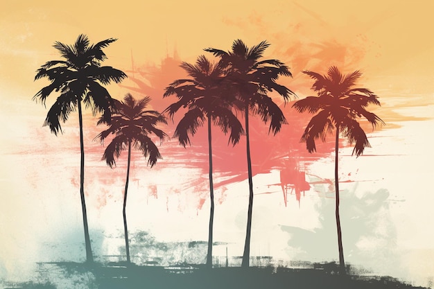 Caribbean Canvas Palm Tree Palette