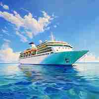 Photo caribbean cruiser calm sea in summer time tropical paradise