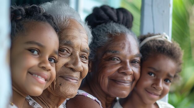 Foto madri e figlie caraibiche insieme per la celebrazione della festa della madre