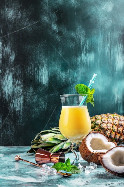 Caribbean pina colada cocktail