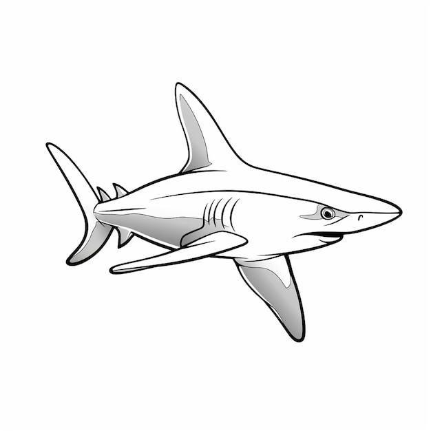 Photo caribbean reef shark minimal cute angel cute coloring book kawaii line art