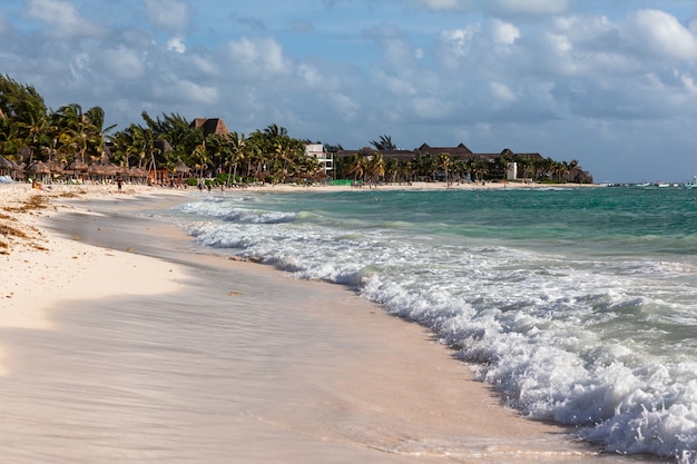 Mar dei caraibi, rivera maya spiaggia di sabbia bianca