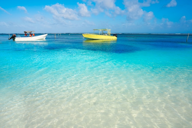 カリブ海の熱帯のビーチターコイズ色の水
