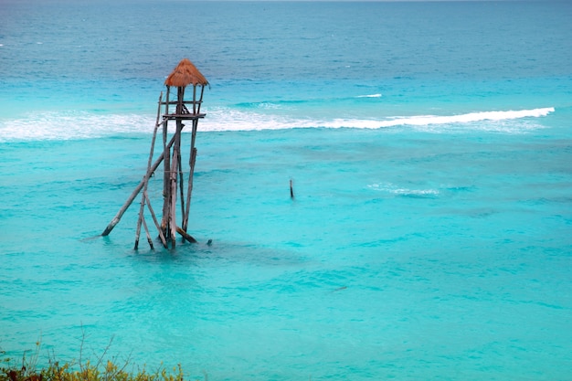 Caribbean zip line tyrolean turquoise sea