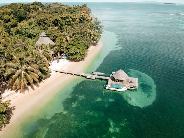 Caribisch strand van drone weergave