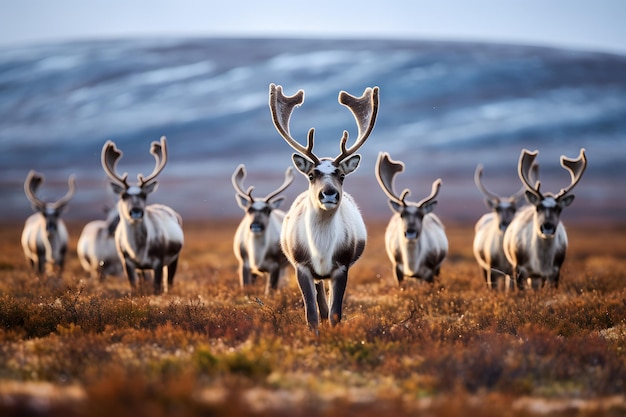 Caribou Herd in the Tundra