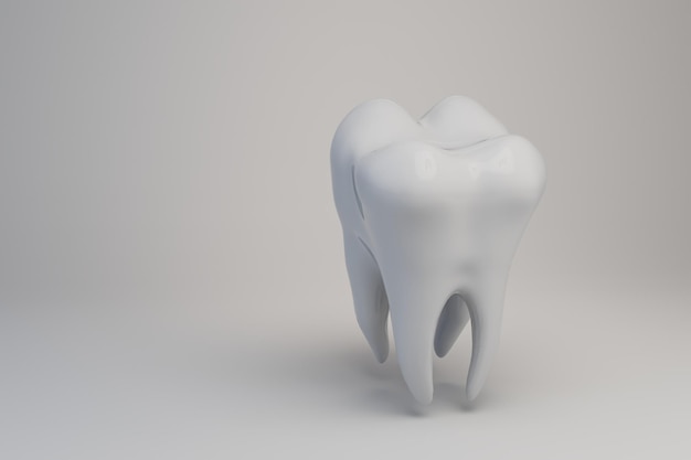 caries prevention. white tooth on a white background with space for advertising dentistry.