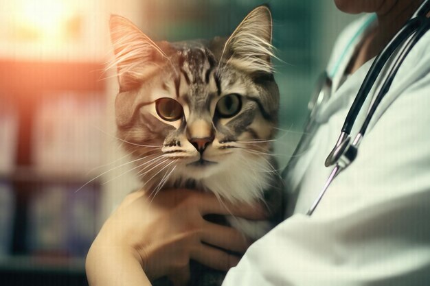 Caring Hands An Intimate Glimpse into a Veterinarian's Tender Care for Cats