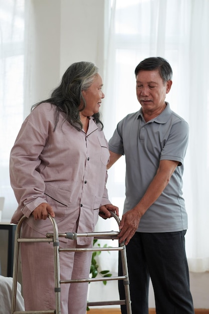 Caring Husband Looking after Sick Wife