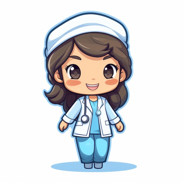 Caring nurse doodle bringing comfort and healing Generative AI