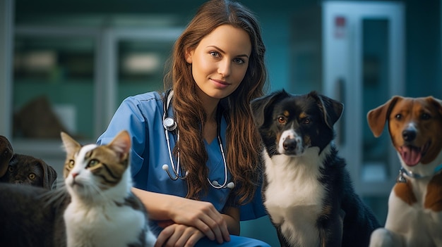 Caring Vet in a Cozy Pet Clinic