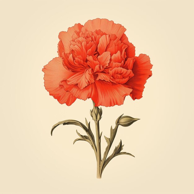 Photo carnation historical illustration isolated background