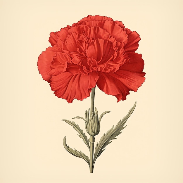 Photo carnation historical illustration isolated background