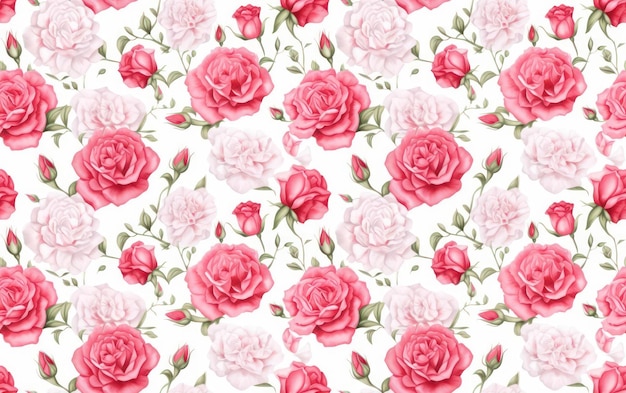 Carnation Watercolor Seamless Pattern Background