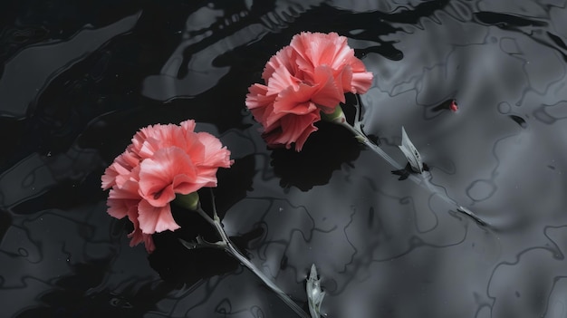 carnations in water