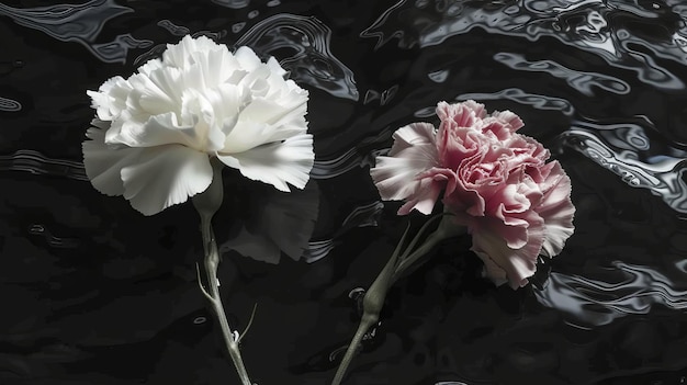 carnations in water