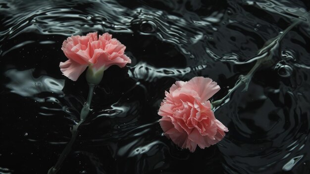 carnations in water