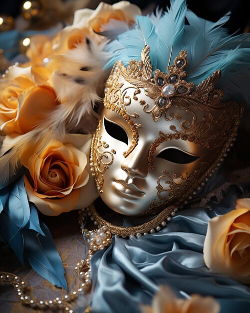 Carnavalmasker op een werkplaats voor het carnaval