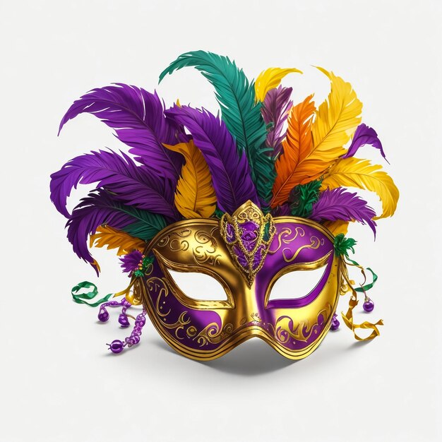 Carnavalmasker op wit