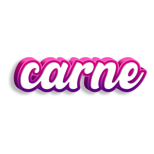 Foto carne typografie 3d ontwerp geel roze witte achtergrond foto jpg.