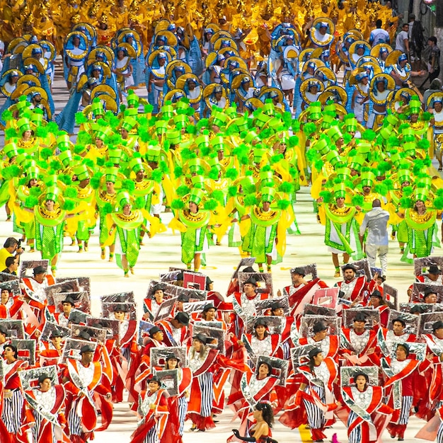 Carnival in Brazil on Passarela do Samba the biggest popular party in the world with lots of color j