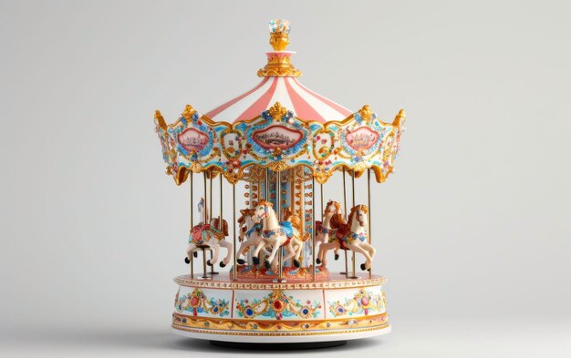 Carnival Carousel Muziekdoos op witte achtergrond