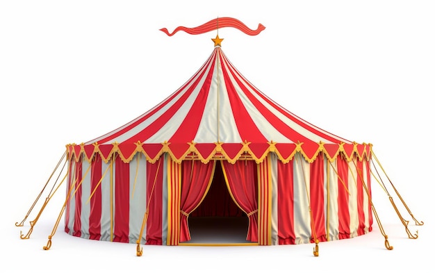 Carnival Circus Tent Entrance On White Background