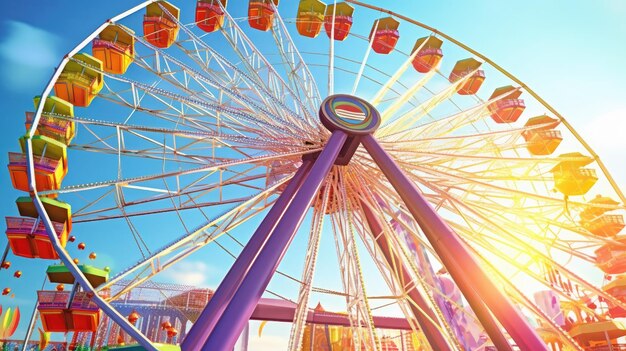 Carnival ferris wheel fun park entertainment generative ai