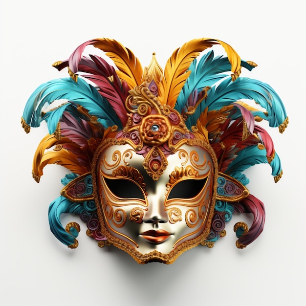 Carnival Festivals Day Mask On White Background