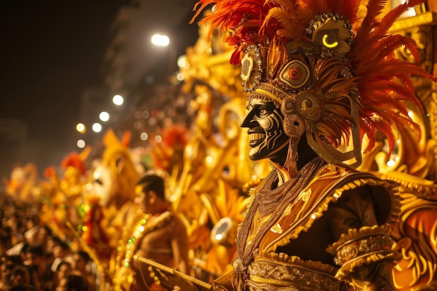 Carnival float parade in Rio de Janeiro A vibrant and colorful image Ai generated