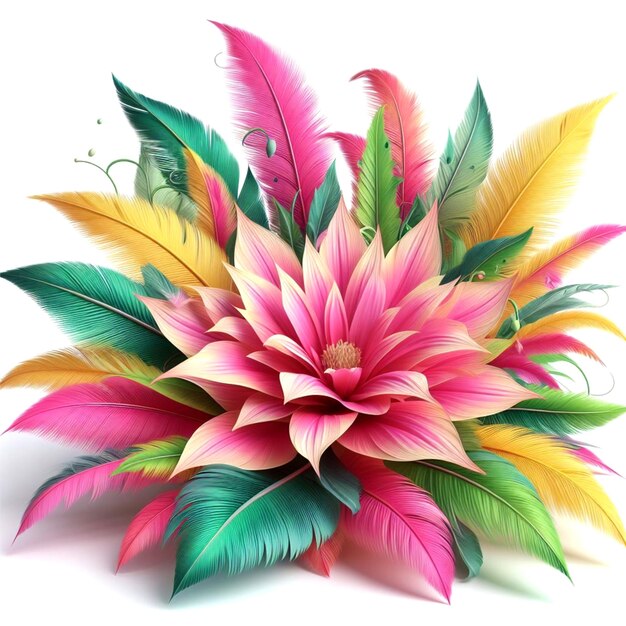 Carnival flower bright colors feathers