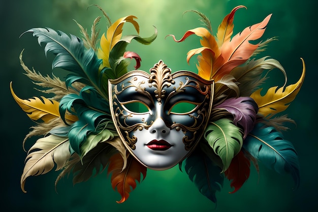 Carnival mask on abstract background