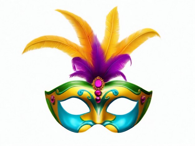 Photo carnival mask confetti mardi gras background best quality hyper realistic wallpaper image template