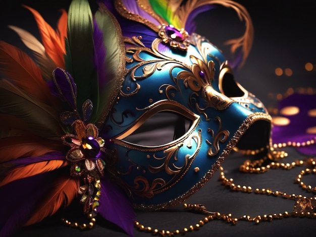 Карнавал маски конфети Марди Гра фон лучшего качества гиперреалистичные обои шаблон изображения