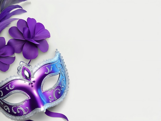 Carnival mask confetti mardi gras background best quality hyper realistic wallpaper image template