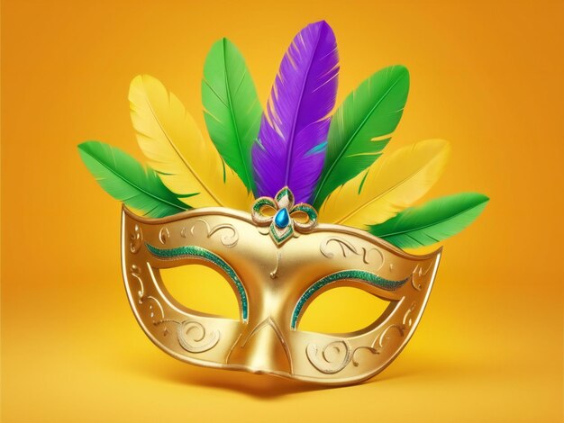 Carnival mask confetti mardi gras background best quality hyper realistic wallpaper image template