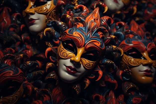 Carnival mask patterns forming a captivating backg 00107 01