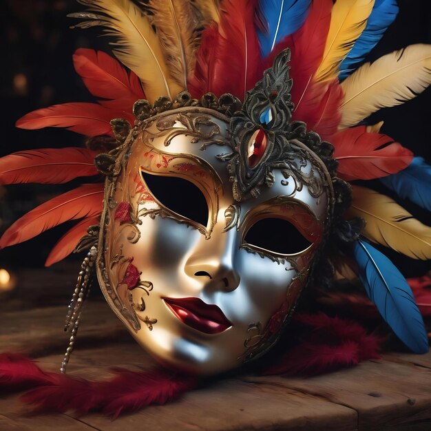 Carnival mask with feathers