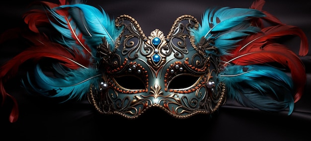 Фото Карнавальная маска с чертами